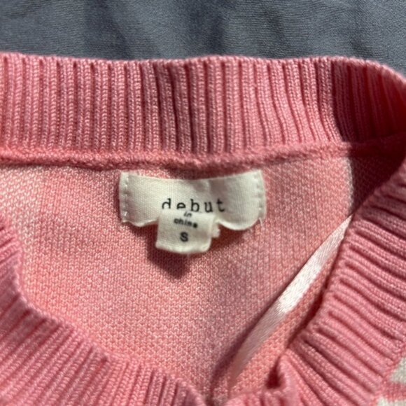 Debut Pink and White Checkered Sweater - Picture 2 of 2